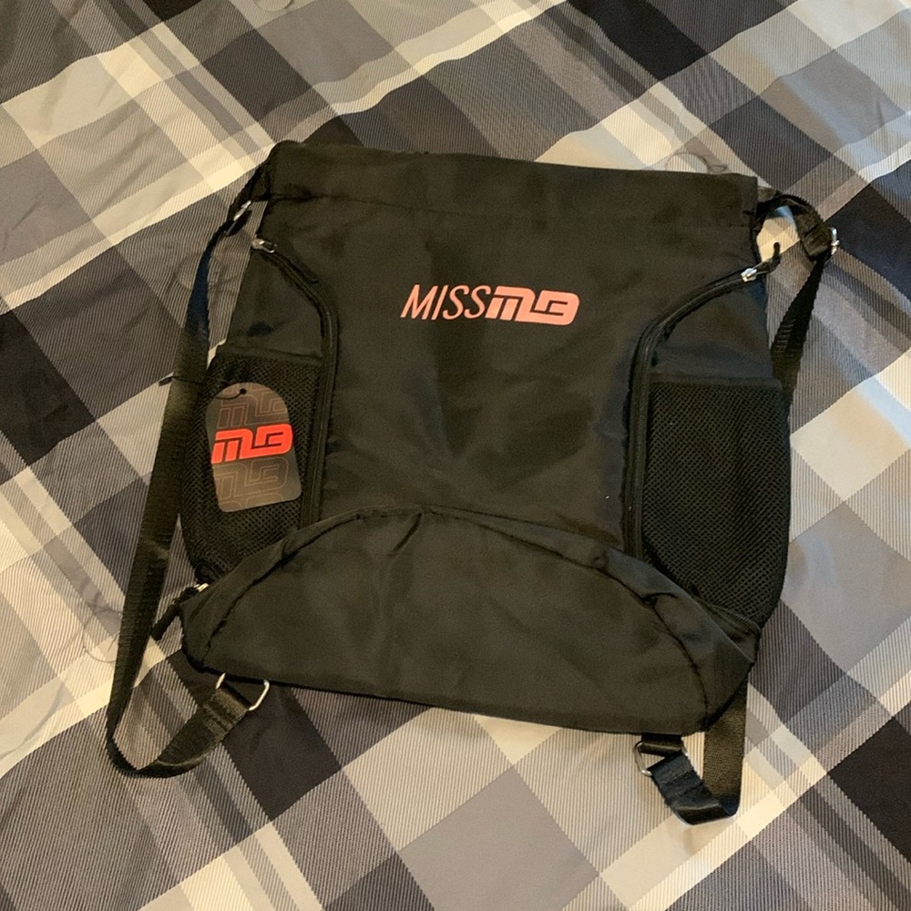 MuscleBox “MissMB” Cinch Gym Bag Back Pack with Bottom Compartment